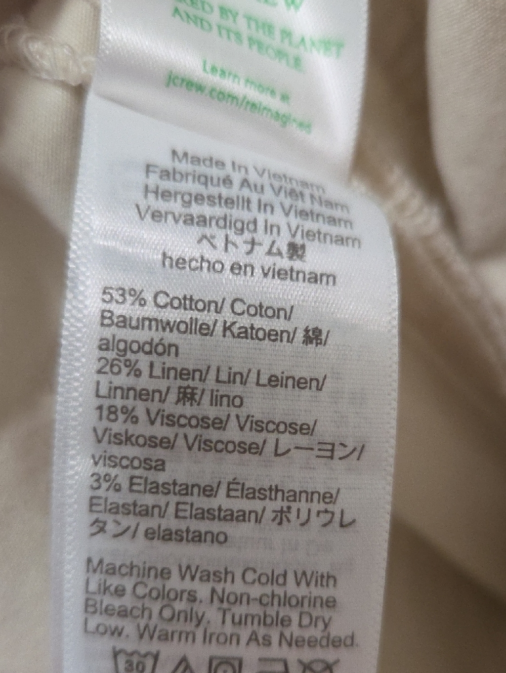 NWT J.Crew Lizzie wide-leg pant Linen Cotton Blend Size 28 Natural Color $118 - Picture 5 of 10